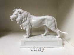 Hutschenreuther Germany White Porcelain LION, Art Deco, in box, Signed