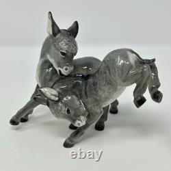 Hutschenreuther JHR Germany Porcelain Figurine 2 Donkeys Vintage MCM