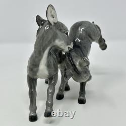 Hutschenreuther JHR Germany Porcelain Figurine 2 Donkeys Vintage MCM