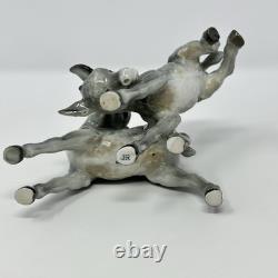 Hutschenreuther JHR Germany Porcelain Figurine 2 Donkeys Vintage MCM