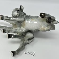 Hutschenreuther JHR Germany Porcelain Figurine 2 Donkeys Vintage MCM