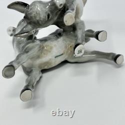 Hutschenreuther JHR Germany Porcelain Figurine 2 Donkeys Vintage MCM