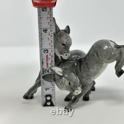 Hutschenreuther JHR Germany Porcelain Figurine 2 Donkeys Vintage MCM