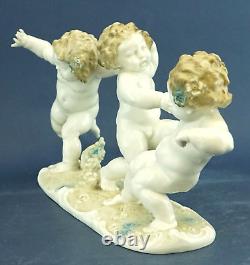 Hutschenreuther Karl Tutter Sculpture Porcelain Triptych PUTTI Germany Art DECO