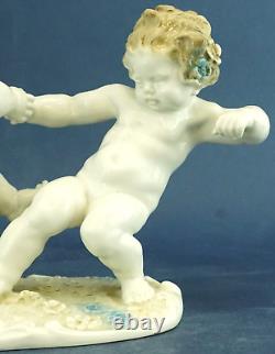 Hutschenreuther Karl Tutter Sculpture Porcelain Triptych PUTTI Germany Art DECO