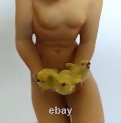 Hutschenreuther Nude Lady Bird/Chicks Figurine by Carl Werner