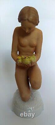 Hutschenreuther Nude Lady Bird/Chicks Figurine by Carl Werner