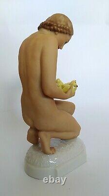 Hutschenreuther Nude Lady Bird/Chicks Figurine by Carl Werner