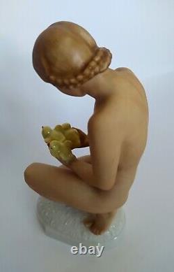 Hutschenreuther Nude Lady Bird/Chicks Figurine by Carl Werner