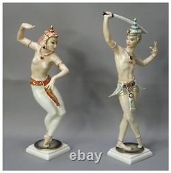 Hutschenreuther Porcelain Balinese Dancer Pair Exotic Figurines Carl Werner 1938