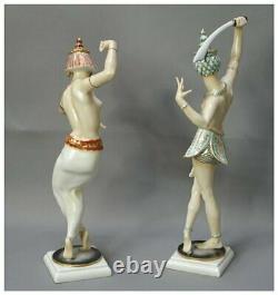 Hutschenreuther Porcelain Balinese Dancer Pair Exotic Figurines Carl Werner 1938