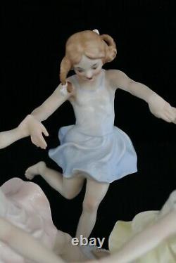 Hutschenreuther Porcelain Figurine Round May Dance Color Girls Dancing K. Tutter