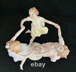 Hutschenreuther Porcelain Figurine Round May Dance Color Girls Dancing K. Tutter