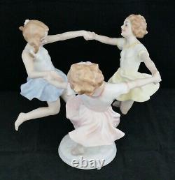 Hutschenreuther Porcelain Figurine Round May Dance Color Girls Dancing K. Tutter