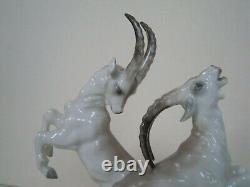 Hutschenreuther Rosenthal porcelain figurine Ibex goat Ram Goats fighting TUTTER