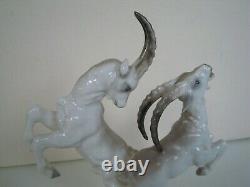 Hutschenreuther Rosenthal porcelain figurine Ibex goat Ram Goats fighting TUTTER