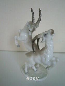 Hutschenreuther Rosenthal porcelain figurine Ibex goat Ram Goats fighting TUTTER