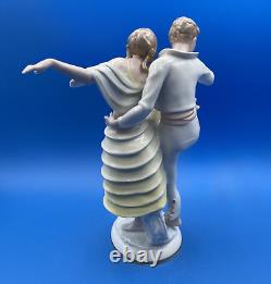 Hutschenreuther Selb Germany Us Zone Porcelain Art Deco Figurine Of 2 Dancers