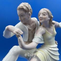 Hutschenreuther Selb Germany Us Zone Porcelain Art Deco Figurine Of 2 Dancers