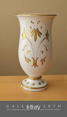 Hyper-rare! Italian Zaccagnini Goddess Athena Vase! Art Deco Tiffany's Gold 1940