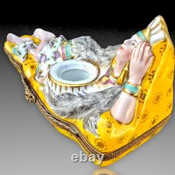 Indian Inkwell Box Porcelain Paris Art Deco 1930 Inkwell Box Aladdin