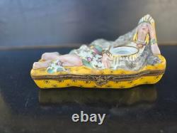 Indian Inkwell Box Porcelain Paris Art Deco 1930 Inkwell Box Aladdin