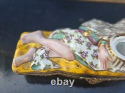 Indian Inkwell Box Porcelain Paris Art Deco 1930 Inkwell Box Aladdin