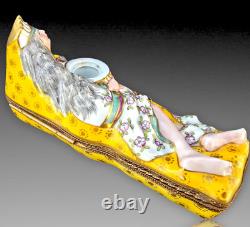 Indian Inkwell Box Porcelain Paris Art Deco 1930 Inkwell Box Aladdin