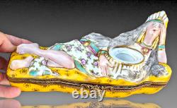 Indian Inkwell Box Porcelain Paris Art Deco 1930 Inkwell Box Aladdin