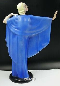 Italian Art Deco Essevi Ceramic Nude Dancer Figure by Sandro Vacchetti ca 1930