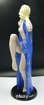 Italian Art Deco Essevi Ceramic Nude Dancer Figure by Sandro Vacchetti ca 1930