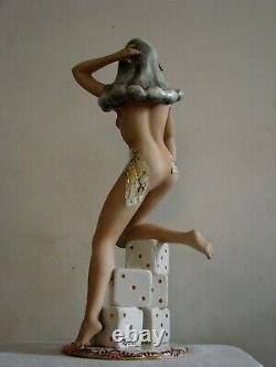 Italian Art Deco Tiziano Galli Porcelain Pinup Girl Nude Figurine 18