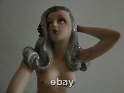 Italian Art Deco Tiziano Galli Porcelain Pinup Girl Nude Figurine 18