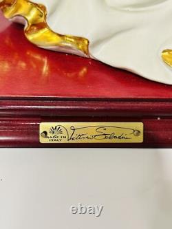 Italy Gorgeous Art Deco Porcelain Dancing Girl On Wood Base by Victorio Sabolina