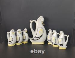 Izida Ceramics, Porcelain Set, Duck Family Figural Set, Bulgarian Art Deco