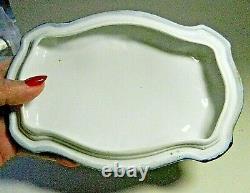 J L MENAU Echt Kobalt Blue Footed Lg. Trinket Dish with Lid-Von Henneberg-9876/1