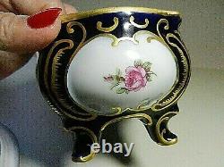 J L MENAU Echt Kobalt Blue Footed Lg. Trinket Dish with Lid-Von Henneberg-9876/1