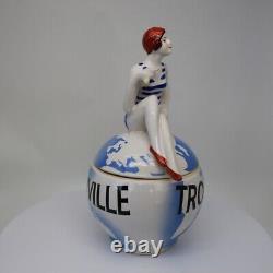 Jewelry Box Figurine Trouville Swimmer Pin-up Sexy Art Deco-German Style St