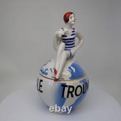 Jewelry Box Figurine Trouville Swimmer Pin-up Sexy Art Deco-German Style St