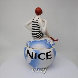 Jewelry box figurine nice swimmer pin-up sexy style Art Deco-German style A