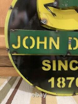 John Deere Tractor Metal Farm Equipment Vintage Style Tractors Cow Horse Decor