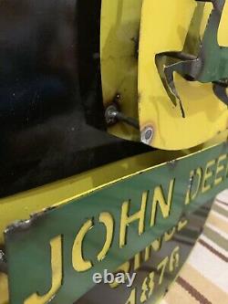 John Deere Tractor Metal Farm Equipment Vintage Style Tractors Cow Horse Decor