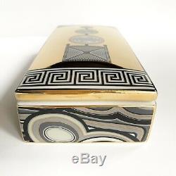 Jonathan Adler Art Pottery Modernist Topiary Long Trinket Box