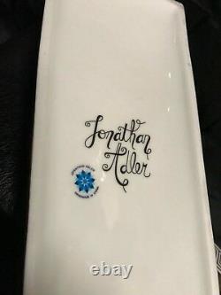 Jonathan Adler Art Pottery Modernist Topiary Long Trinket Box chipped + dish