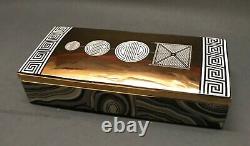 Jonathan Adler Art Pottery Modernist Topiary Long Trinket Box chipped + dish