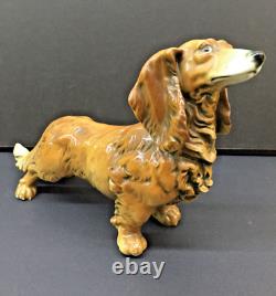 KARL ENS Deco Porcelain long hair Dachshund Dog Figurine Germany