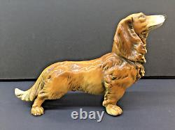 KARL ENS Deco Porcelain long hair Dachshund Dog Figurine Germany