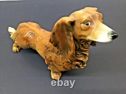 KARL ENS Deco Porcelain long hair Dachshund Dog Figurine Germany