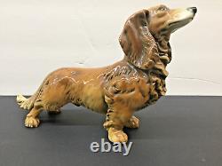 KARL ENS Deco Porcelain long hair Dachshund Dog Figurine Germany