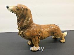 KARL ENS Deco Porcelain long hair Dachshund Dog Figurine Germany